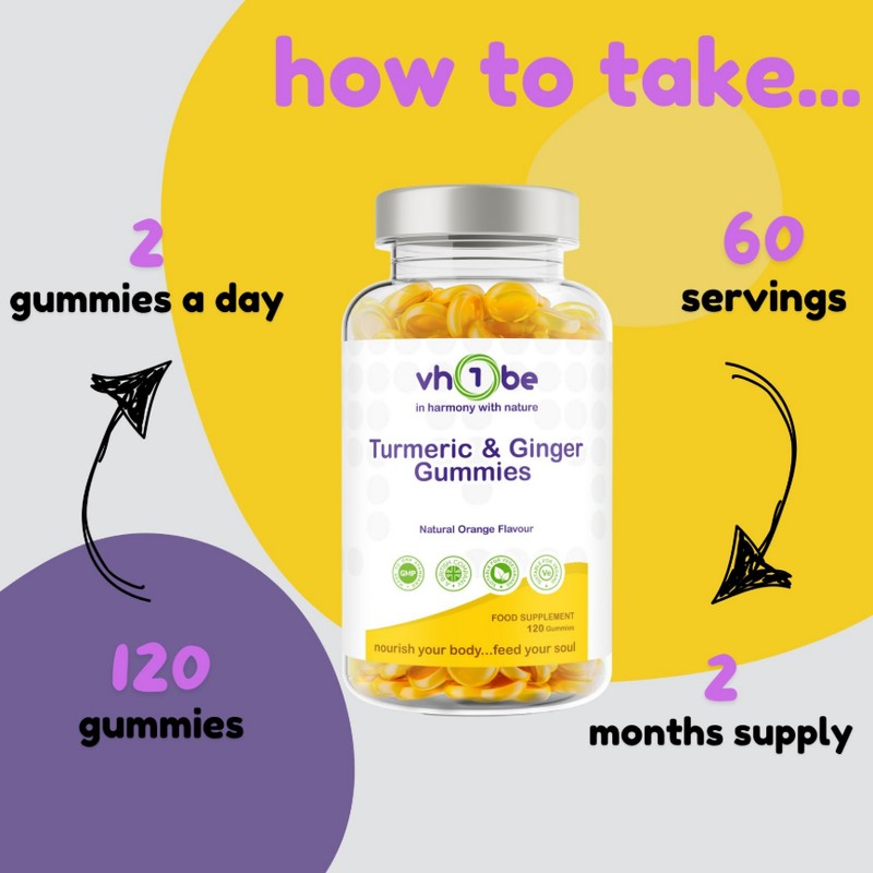 High Strength Turmeric & Ginger Gummies – 120 Orange Flavour