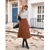 Kate Kasin Women's Leather Skirt High Waisted A Line Fall
