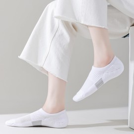 JORMATT 6 Pairs No Show Socks Womens Cushioned Low Cut Athletic Liner for Sneakers Ankle Invisible Running Socks Non Slip, Women Shoe Size 5-8