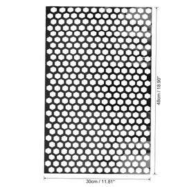 2pcs Universal Car Rear Tail Light Lamp Stickers Honeycomb Type Decal, Car DIY Self Adhesive Tint Film Sheet for Rear Light Cover Taillight 48 x 30cm (Black)