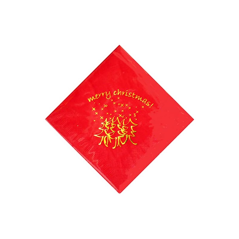 Merry Christmas Embossed Napkins 3 Ply Red