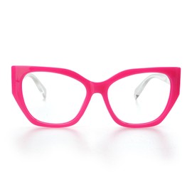 HGIOOIGH Reading glasses Woman Blue light block Oversized Irregular Cat eye Frame,+2