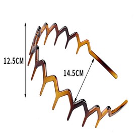 Suithink 4 Pieces Zig Zag Headbands Plastic Wavy Hair Head Band Comb with Teeth Hoop Accessories for Women Men Girls