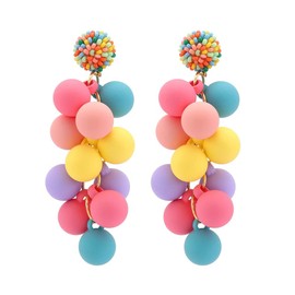 Birthday Candy Earrings for Women Acrylic Dangle Earrings Colorful acrylic Dangle Earrings for women beaded Valentine Earrings-Colorful