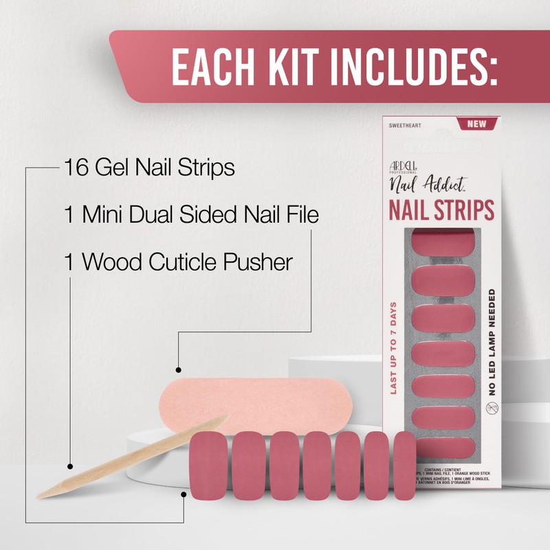 Ardell Nail Strips - Sweetheart Wraps Easy-to-Apply Gel Nail Stickers,