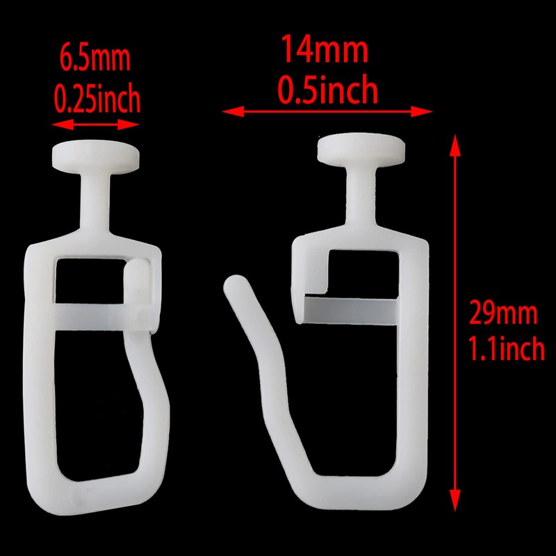ZZLZX Curtain Track Glider Roller Hook 50PCS Curtain Gliders with