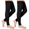 GODORIO 2Pairs 20-30mmHg Thigh High Compression Stockings, Footless Thigh High
