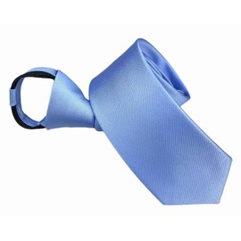 Corbata con cierre para hombre, diseño de lunares, de microfibra, preatada, Azul-cielo, Talla única