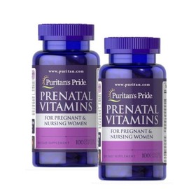 Puritans Pride Prenatal Vitamins Caplets, 2 units, 100 tablets / 퓨리탄스프라이드 프레나탈 임산부 멀티비타민 캐플렛 Puritans Pride Prenatal Vitamins Caplets, 2개, 100정