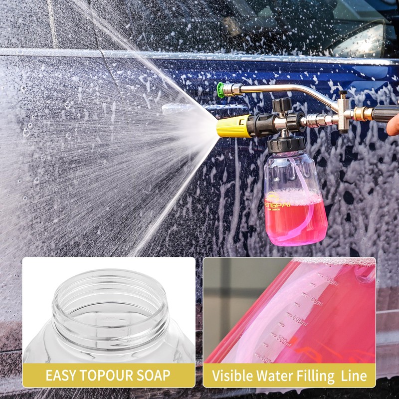FENG PAI Foam Cannon for Pressure Washer with Dual-connector Accessory,