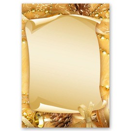 Letter Paper Set 20 Pieces Christmas Merry Christmas 10 Sheets Writing Paper + 10 Matching Envelopes DIN Long without Window Paper-Media