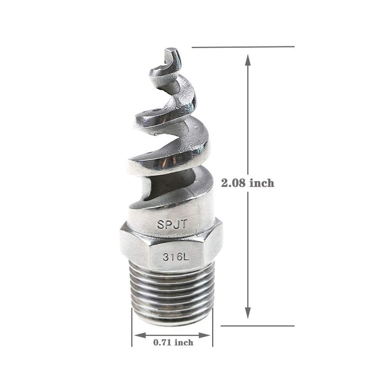 Beduan 3/8" Male Spiral Cone Atomization Nozzle Stainless Steel(316) Dust