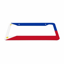 Nicokee Decorative License Plate Frame Flag of The Philippines Car Tag Cover Aluminum Auto License Plate Holder for Men Women