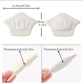 6 Pairs Black Beige Double Layer Heel Pads Universal Fit (Black, 0.3")