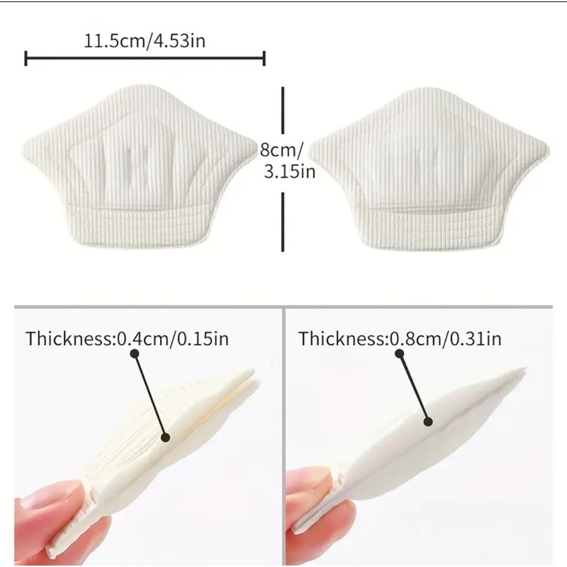 6 Pairs Black Beige Double Layer Heel Pads Universal Fit