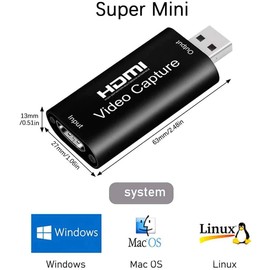 Latest HDMI Capture Board, Game Capture, 60 FPS, 1080P, Small, Lightweight, Suitable for Live Game Streaming, Live Conferencing, Live Video Streaming, Class Live Broadcasting, Medical Imaging, Screen
