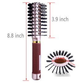 PERFEHAIR Oval Styling Vent Hair Brush for Blow Drying Double Sided Boar and Nylon Bristle Brush for Medium Short Length Hair