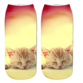 Donne Ragazze Cute Cat 6PC Stampa calze sportive calza calzatura calzini
