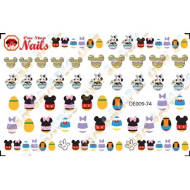 Easter waterslide nail art decals with Mickey Bunny and Easter Eggs. Set of 74 by One Stop Nails.