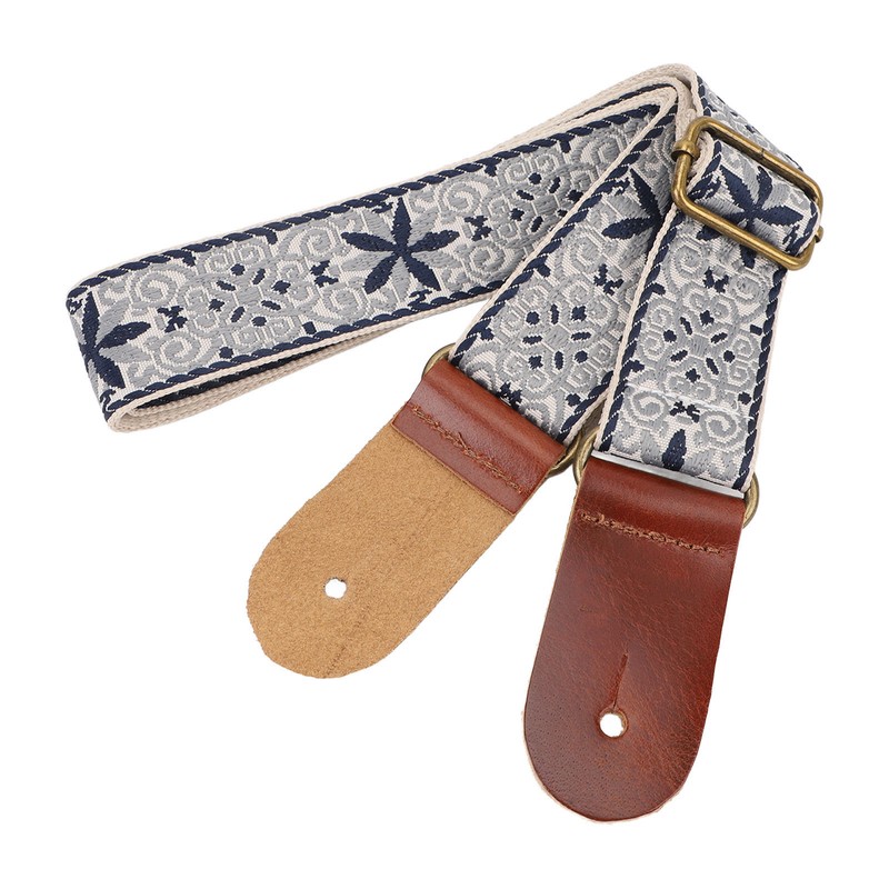 Ukulele Strap Embroidery Style Retro Metal Buckle Adjustable Breathable Shoulder