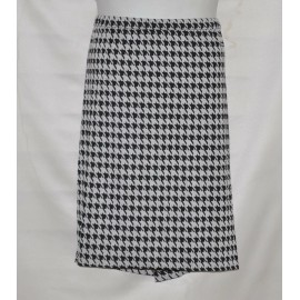 Joan Rivers Houndstooth Knit Slim Skirt Size XL Black/White