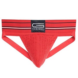 GOLBERG G Athletic Supporter - Naturally Contoured Waistband - (Cardinal Red, Medium / 32-38 Waist)