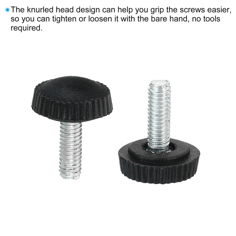 PATIKIL M4x12 mm Knurled Thumb Screws 20pcs Male Thread Round