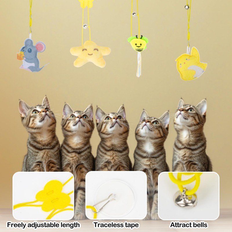 RAINFLOW 4 Pcs Cat Feather Toys -Interactive Cat Toys for