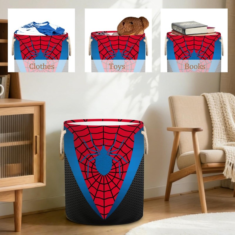 Laundry Hamper - Red Spider Web 58L Collapsible Waterproof Large