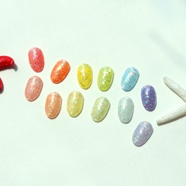 classic nail Bessie Summer Sunny Beach 8-piece set Syrup Glitter Gel + Top Gel / 베씨 여름 써니비치 8종 세트 시럽 글리터젤+탑젤
