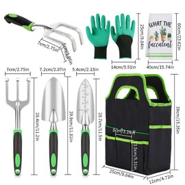 Gardening Tool Set,Heavy Duty and Lightweight Aluminium Alloy Garden Tools with Non-Slip Rubber Grip,Ideal Gardening Hand Tools,Gardening Gifts for Women and Men