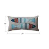 Creative Co-Op Cotton Chambray Lumbar Pillow with Embroidered Fish, Multicolor