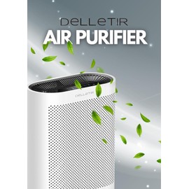 Delletir True HEPA Air Purifier GL-FS32 | 4-Stage Filtration System, Ultra-Quiet Operation, and Air Quality Sensor | Ideal for Large Rooms, Bedrooms, and Offices