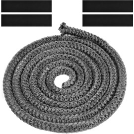 Flintronic Fireplace Seal, Oven Sealing Cord, Fireproof Fibreglass Cord, Fireplace Sealing Tape, Heat Resistant up to 600 °C (Φ: 12 mm, Length 5 m) Door Seal for Many Fireplace, Smoker, Stove Stove