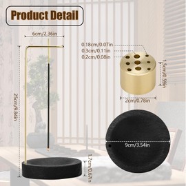 2-in-1 Incense Stick Holder, Handmade Wooden Base Incense Sticks, 9 Hole Incense Holder, Incense Burner, for Meditation, Sleep and Aromatherapy (Black)