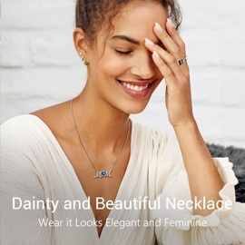 September Sapphire Birthstone Necklace for Women Sterling Silver Heart Pendant Mom Necklace