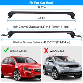 KOCASO Universal Roof Rack,43'' Car Top Roof Rack Cross Bar Luggage Carrier with Anti-Theft Lock,Adjustable Window Frame Roof Bars for Bare Roof Luggage Rack,Sboards,Kayaks,Canoes, Bikes,220LBS Black