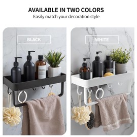 Luxflowing Hand Towel Ring with Shelf for Bathroom Wall, Drilling Installation, Sturdy and Beautiful, Can Also be Used in Kitchens, Balconies, Restrooms, Hotels (White, Small)