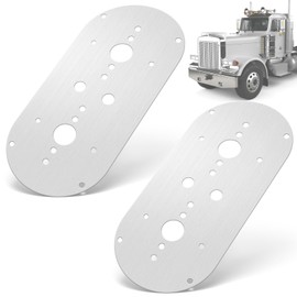 Jerbor Watermelon Light Mounting Plate fits for Peterbilt 359 379 389, fits for Kenworth 660 680 880 W900L, Silver, Above Door, Stainless Steel Watermelon Light Bracket(2 PCS)