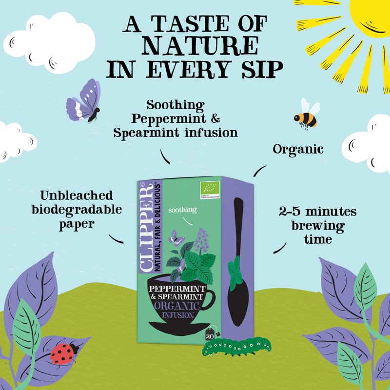 Clipper Organic Peppermint & Spearmint Infusions Fruit Teabags / 80