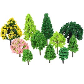 siawadeky Artificial Tree, Model Tree, Mini Tree, Set of 55, N Gauge Railway Model, Model Tree, Miniature, Landscape, Tree, Dioramatri, Boxyard, Architecture, Landscape Model, Tree, DIY Props for