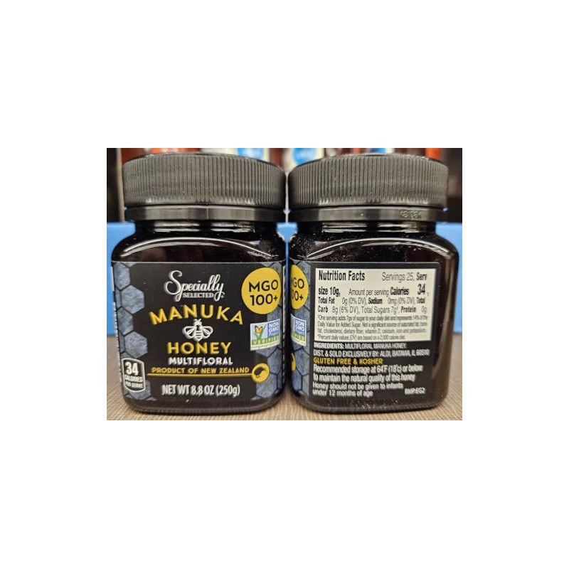 Specially Selected NON-GMO MGO 100+ Manuka Honey Multifloral 8.8oz 250g