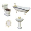 predolo Dollhouse Miniature Ceramic Bathroom Set Accessories 1:12 Model Including