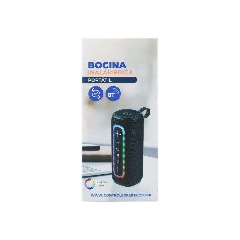 CONTROL EXPERT Bocina Bluetooth, Portátil, Puerto USB, Sonido Estéreo (Negro)