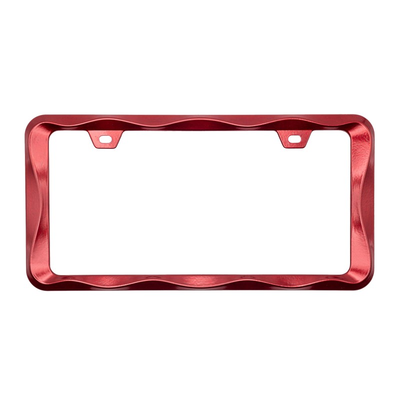 Creathome 3D Curly Wave Pattern Shining Red License Plate Frame