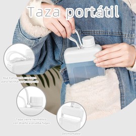 PEIONO Botella de Notas A5, Botella de Agua Plana y Delgada, Diseño Joven y Elegante con Asa Transporte Portátil, Material Alimentario Seguro, Diseño a Prueba Fugas, Ldeal para Excursiones (Blanco)