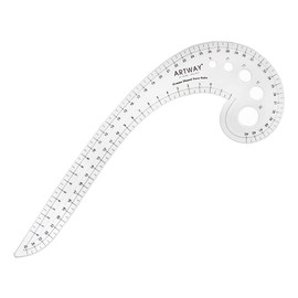 Artway Comma Shaped Curved Ruler - 43cm x 25cm - French Curve Ruler