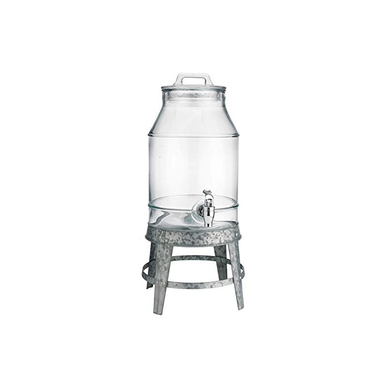 Classic Ice Cold Clear Glass Mason Jug Drink Beverage Dispenser