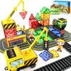 Magnetic Tiles Magnetic Construction Set with 2 Cranes Boys Toys