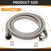 2-Pack HeSun 5 Ft Washing Machine Hose, 3/4" FHT Stainless